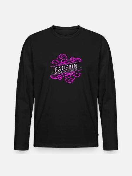 Bäuerin aus Leidenschaft - Männer Premium Bio Langarmshirt - Schwarz