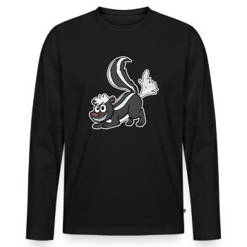 Skunk's skunk - Men's Premium Organic Long Sleeve Shirt - black - Front - Nico (187cm)