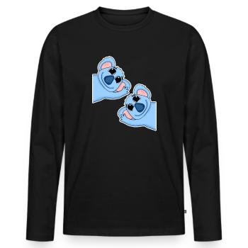 Koala Koalas - T-shirt manches longues Premium bio Homme - noir - Devant - Nico (187cm)