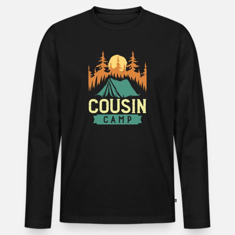 Cousin camp - Männer Premium Bio Langarmshirt - Schwarz