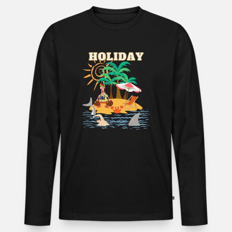 Holiday ART - Männer Premium Bio Langarmshirt - Schwarz