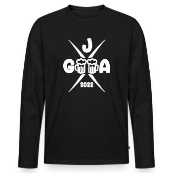 2022 Junggesellenabschied - JGA - Männer Premium Bio Langarmshirt - Schwarz - Vorne - Nico (187cm)