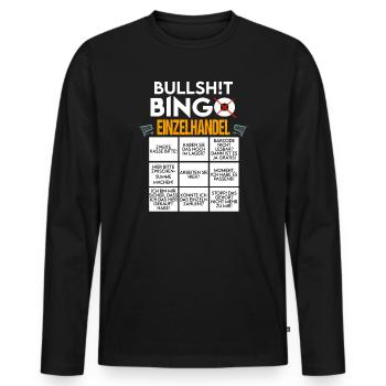 Einzelhandel Kasse Verkäuferin Kaufmann Kauffrau - Männer Premium Bio Langarmshirt - Schwarz - Vorne - Nico (187cm)