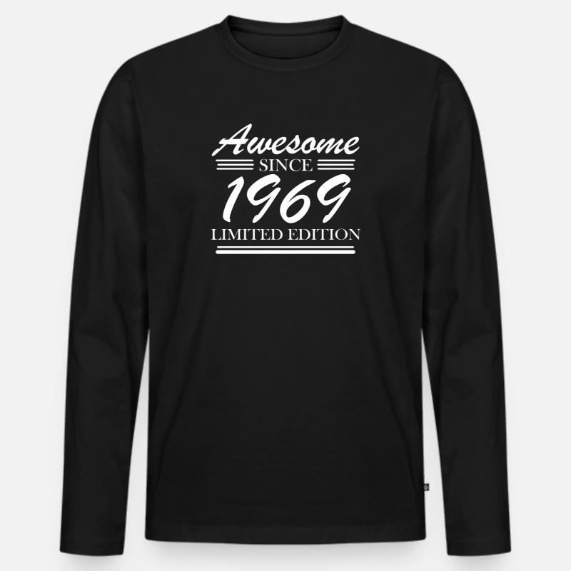 1969 - Männer Premium Bio Langarmshirt - Schwarz