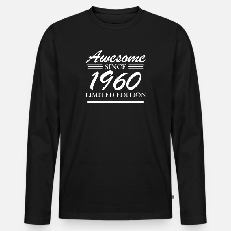 1960 - Männer Premium Bio Langarmshirt - Schwarz