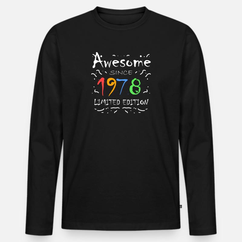 1978 - Männer Premium Bio Langarmshirt - Schwarz