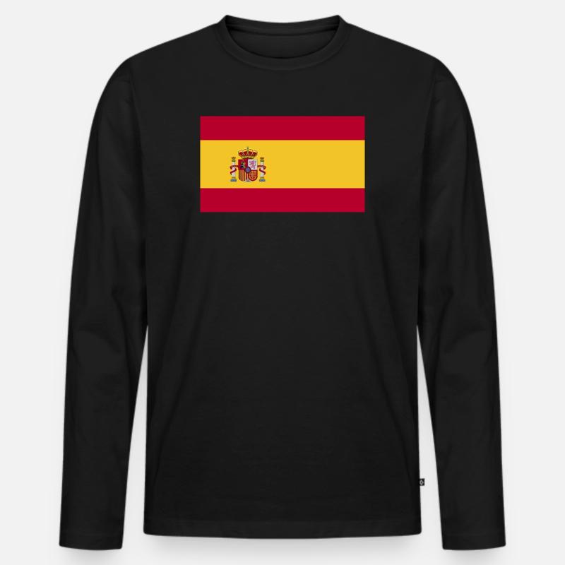 Spanien Flagge - Männer Premium Bio Langarmshirt - Schwarz