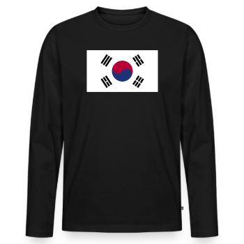 Korea Sud Flagge - Männer Premium Bio Langarmshirt - Schwarz - Vorne - Nico (187cm)