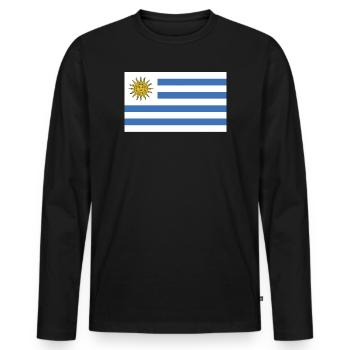 Uruguay Flagge - Männer Premium Bio Langarmshirt - Schwarz - Vorne - Nico (187cm)