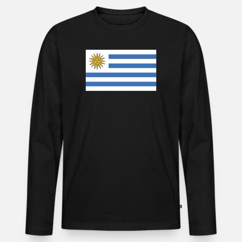 Uruguay Flagge - Männer Premium Bio Langarmshirt - Schwarz