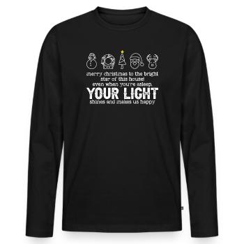 Joyeux Noël - T-shirt manches longues Premium bio Homme - noir - Devant - Nico (187cm)