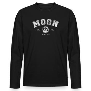 Moon - Männer Premium Bio Langarmshirt - Schwarz - Vorne - Nico (187cm)