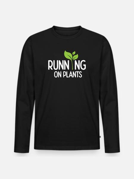 Running On Plants - Men's Premium Organic Long Sleeve Shirt - black