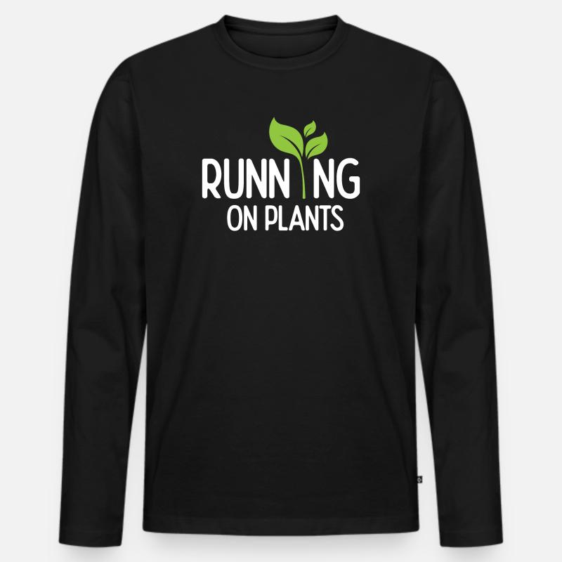 Running On Plants - Men's Premium Organic Long Sleeve Shirt - black