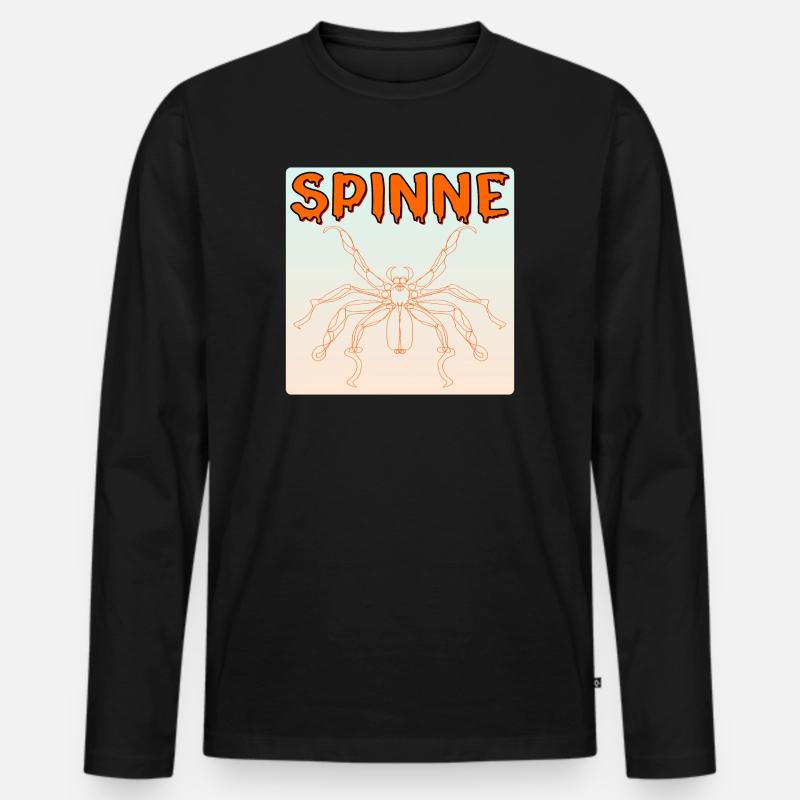HALLOWEEN KOSTÜME - SPINNENTIERE SPINNE - Männer Premium Bio Langarmshirt - Schwarz