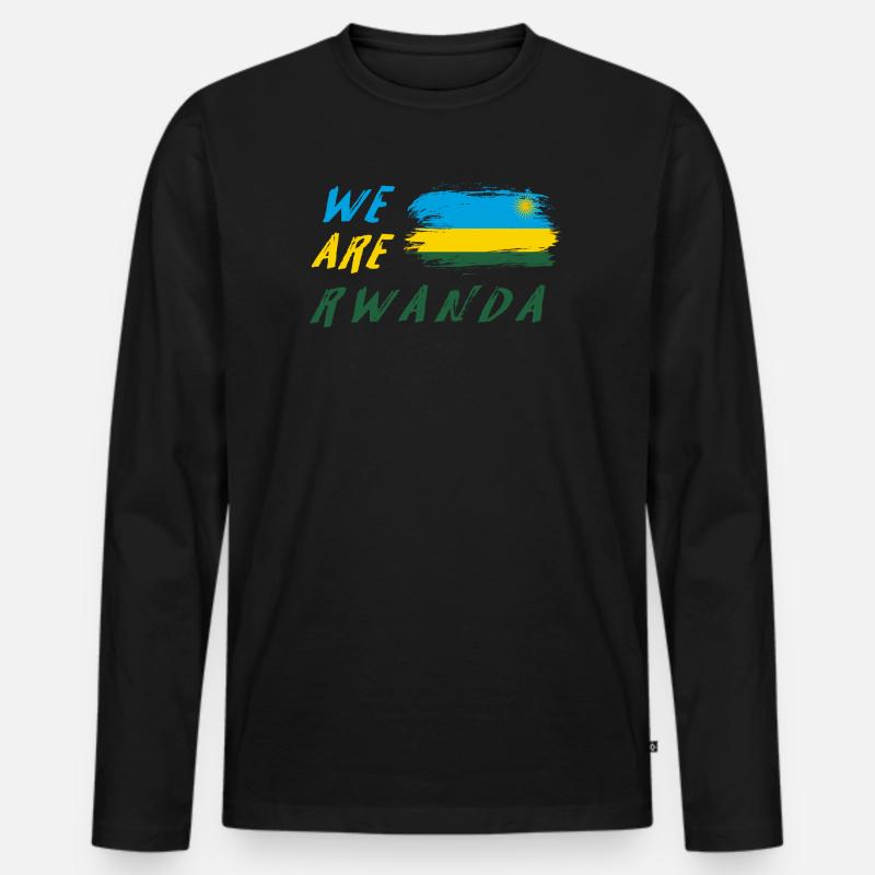 Wir sind Ruanda - Männer Premium Bio Langarmshirt - Schwarz