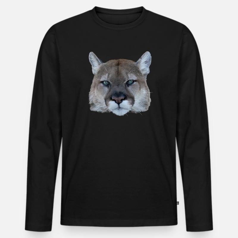 Panther - Männer Premium Bio Langarmshirt - Schwarz