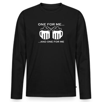 Beer Beer Mug Gift - Men's Premium Organic Long Sleeve Shirt - black - Front - Nico (187cm)