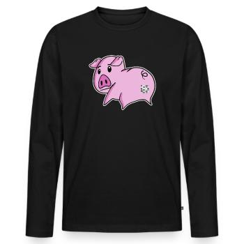 Schwein Arsch - Schwein Hintern - Männer Premium Bio Langarmshirt - Schwarz - Vorne - Nico (187cm)