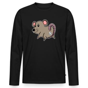 Maus Arsch - Maus Hintern - Männer Premium Bio Langarmshirt - Schwarz - Vorne - Nico (187cm)