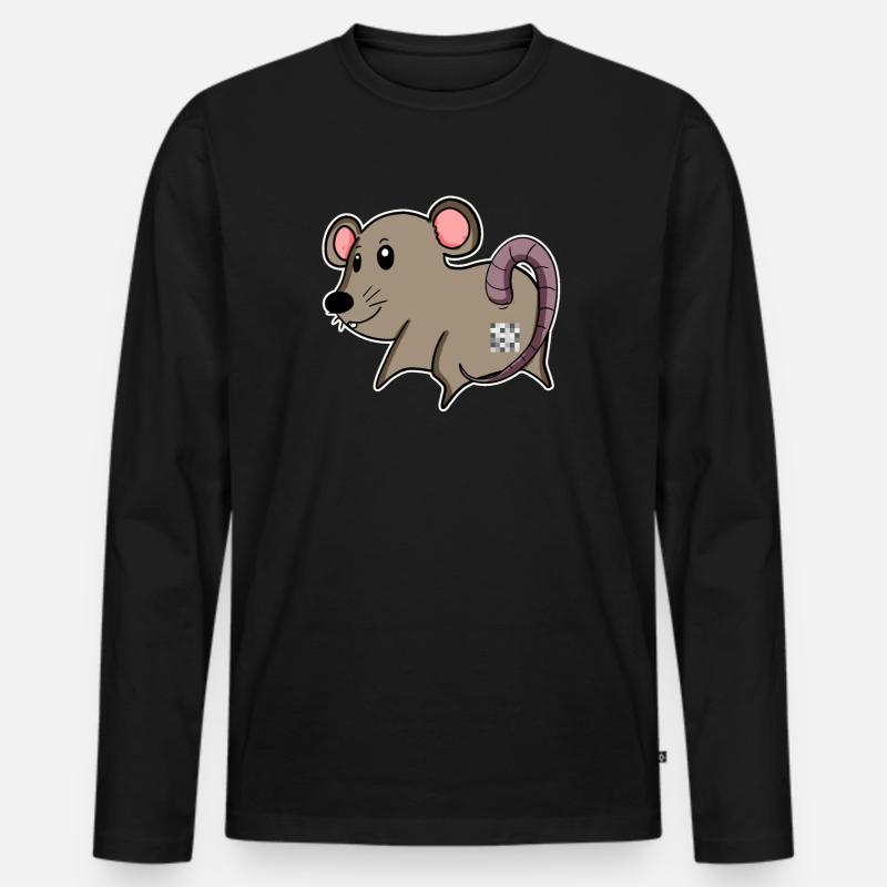 Maus Arsch - Maus Hintern - Männer Premium Bio Langarmshirt - Schwarz