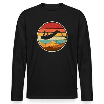 Cercle de plongée au sommet du coucher du soleil - T-shirt manches longues Premium bio Homme - noir - Devant - Nico (187cm)