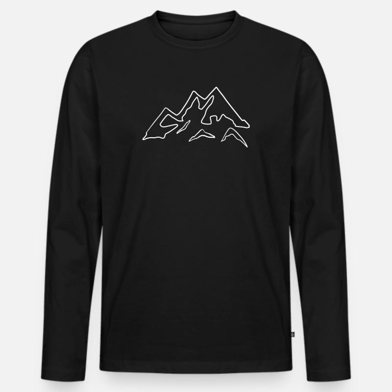 Berg Berge Berggipfel Gipfel - Männer Premium Bio Langarmshirt - Schwarz