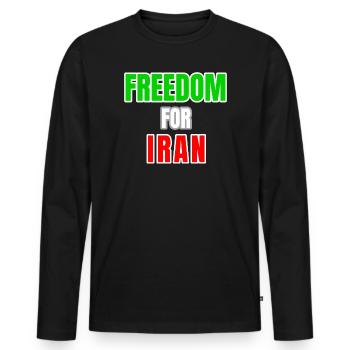 Iran Freedom - Männer Premium Bio Langarmshirt - Schwarz - Vorne - Nico (187cm)