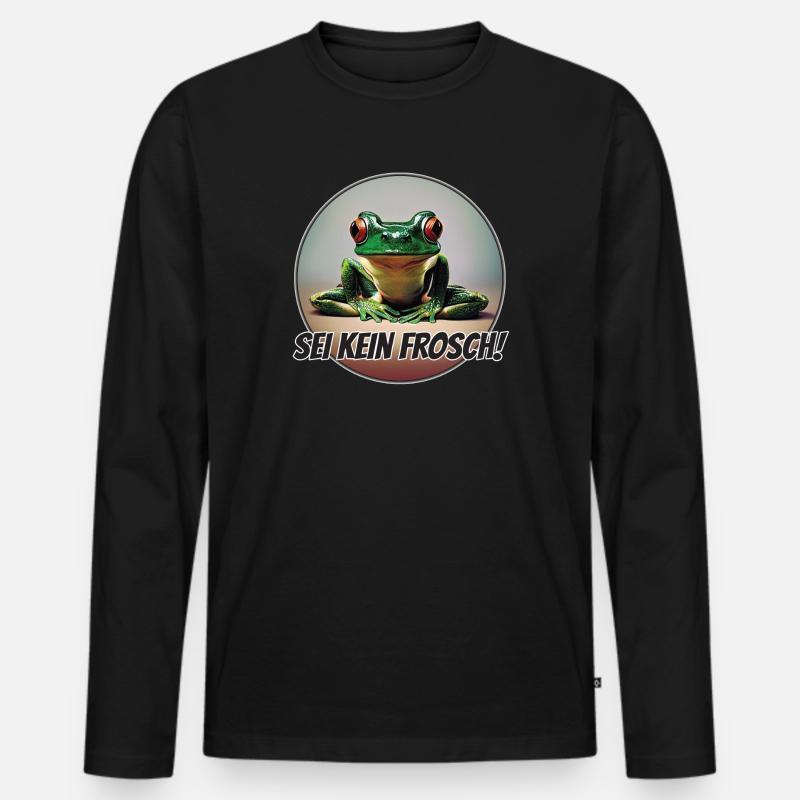 Sei kein Frosch - Männer Premium Bio Langarmshirt - Schwarz