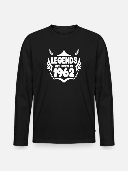 1962 - Born 1962 - Men's Premium Organic Long Sleeve Shirt - black