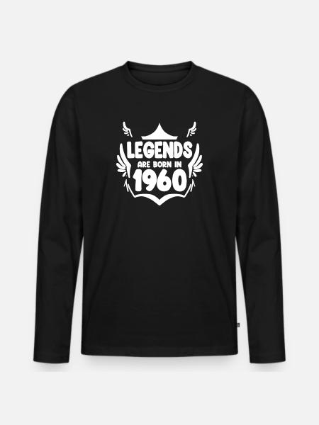 1960 - Born 1960 - Men's Premium Organic Long Sleeve Shirt - black