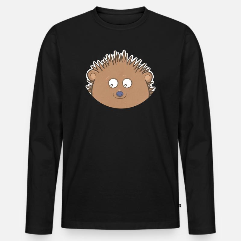Igel - Männer Premium Bio Langarmshirt - Schwarz