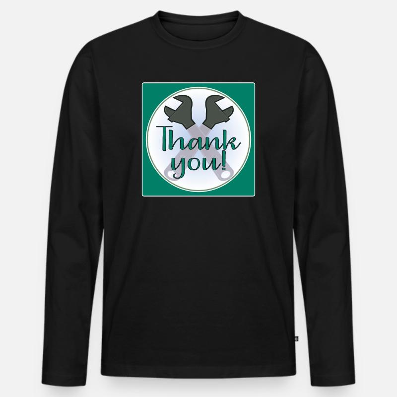 DANKE HANDWERKER - ZANGE - Männer Premium Bio Langarmshirt - Schwarz