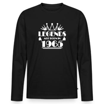 1965 - Born 1965 - Men's Premium Organic Long Sleeve Shirt - black - Front - Nico (187cm)