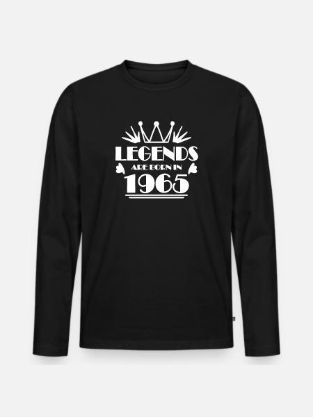 1965 - Born 1965 - Men's Premium Organic Long Sleeve Shirt - black