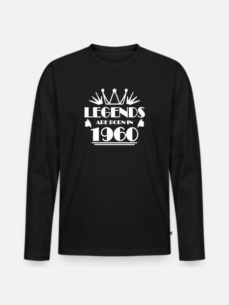 1960 - born 1960 - Men's Premium Organic Long Sleeve Shirt - black