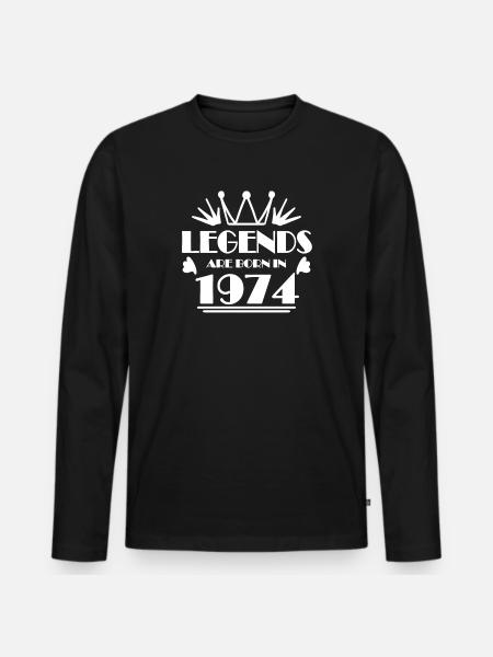 1974 - Born 1974 - Men's Premium Organic Long Sleeve Shirt - black