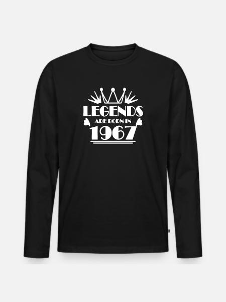 1967 - Born 1967 - Men's Premium Organic Long Sleeve Shirt - black