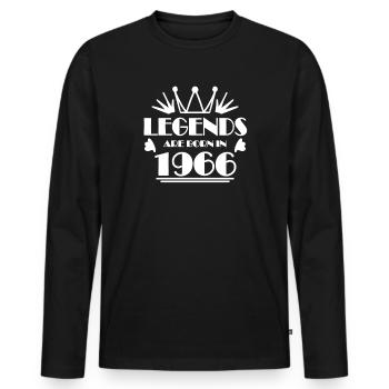 1966 - Born 1966 - Men's Premium Organic Long Sleeve Shirt - black - Front - Nico (187cm)