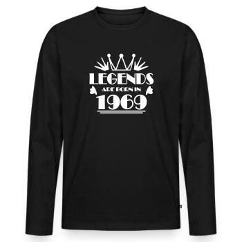 1969 - Born 1969 - Men's Premium Organic Long Sleeve Shirt - black - Front - Nico (187cm)