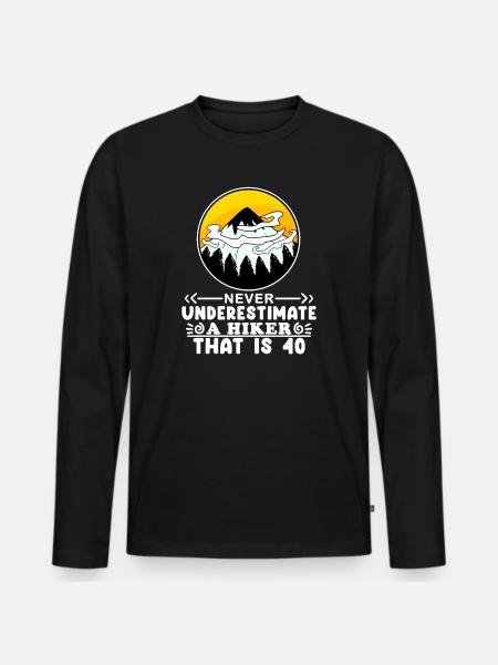 Hiking 40 years old - Men's Premium Organic Long Sleeve Shirt - black