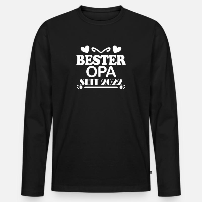 Bester Opa seit 2022 - Männer Premium Bio Langarmshirt - Schwarz