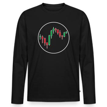 Trading Forex Chart Design - Männer Premium Bio Langarmshirt - Schwarz - Vorne - Nico (187cm)