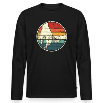 Holding Hands Rainbow Circle - Men's Premium Organic Long Sleeve Shirt - black - Front - Nico (187cm)
