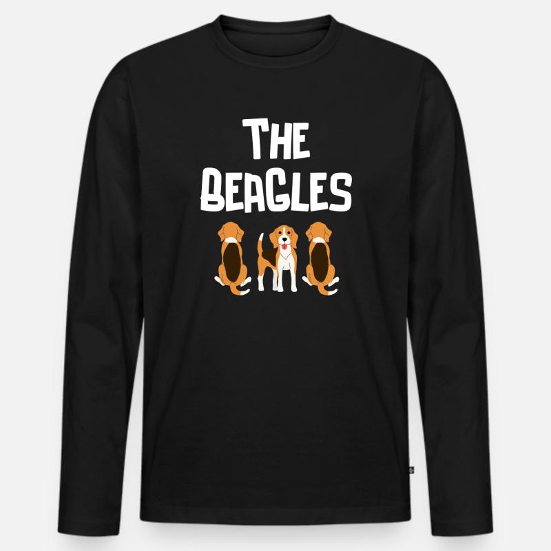 Beagle, Jagd, Jagdhund - Männer Premium Bio Langarmshirt - Schwarz