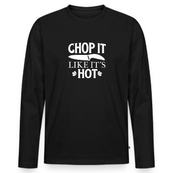 Chef - Men's Premium Organic Long Sleeve Shirt - black - Front - Nico (187cm)