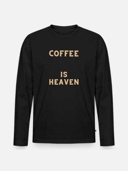 COFFEE IS HEAVEN - Männer Premium Bio Langarmshirt - Schwarz
