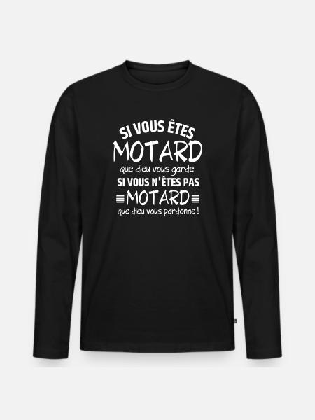 motard, fan de moto - T-shirt manches longues Premium bio Homme - noir