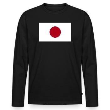 Japan National Flag - Men's Premium Organic Long Sleeve Shirt - black - Front - Nico (187cm)