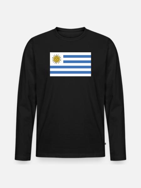 Uruguay National Flag - Men's Premium Organic Long Sleeve Shirt - black